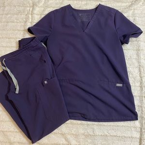 Figs Women's Scrub Set in Dark Purple